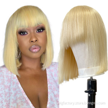 Wholesale cheap blonde bob 613 lace front wig, blonde 613 bob wig human hair, short cut 613 bob lace front wigs